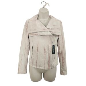 BLANK NYC Faux Suede Moto Jacket Hippie Dippie Pink Size XS NWT
